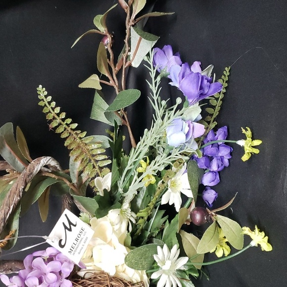 Melrose International NWT Woven Twig with Florals and Nest Door/Wall Han… - Picture 4 of 6